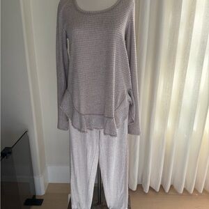 NWT Cozy Women's Waffle Knit Lounge Set in Cream by Anthropologie